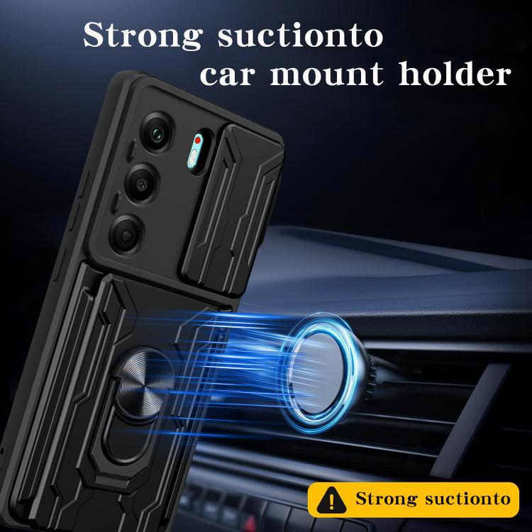 Sliding Camshield TPU+PC Phone Case with Card Slot, For Tecno Camon 40, For Tecno Camon 40 Pro 5G, For Tecno Pova 6 Pro / Pova 6