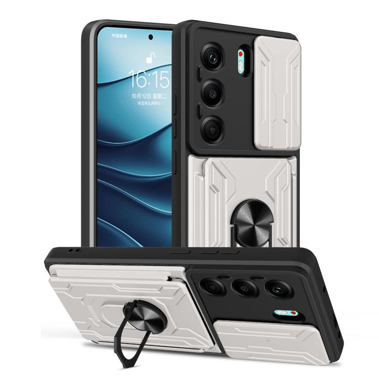 Sliding Camshield TPU+PC Phone Case with Card Slot, For Tecno Camon 40, For Tecno Camon 40 Pro 5G, For Tecno Pova 6 Pro / Pova 6