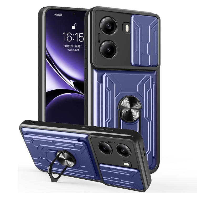 Sliding Camshield TPU+PC Phone Case with Card Slot