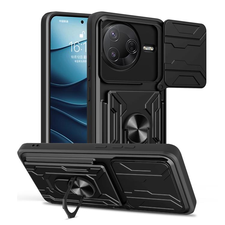 Sliding Camshield TPU+PC Phone Case with Card Slot