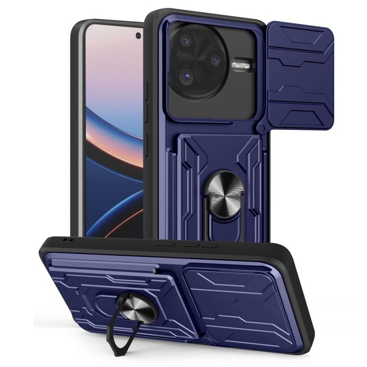 Sliding Camshield TPU+PC Phone Case with Card Slot