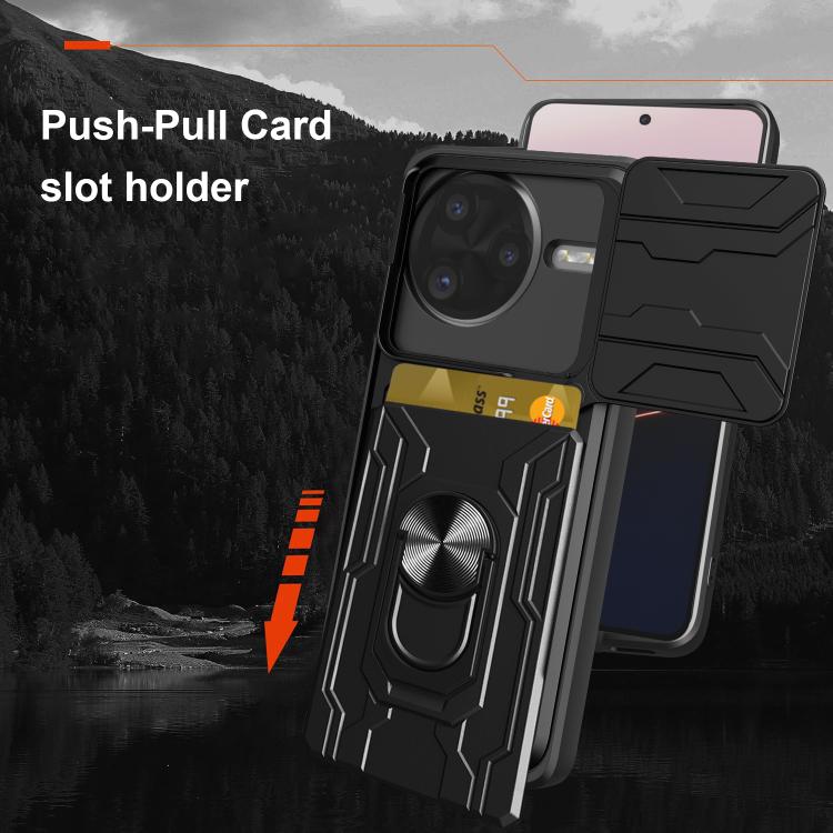 Sliding Camshield TPU+PC Phone Case with Card Slot