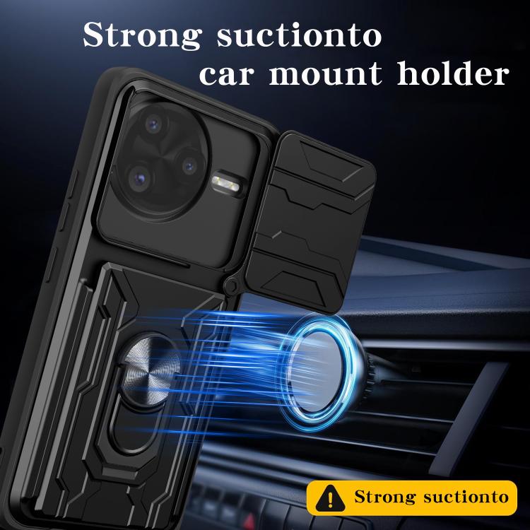 Sliding Camshield TPU+PC Phone Case with Card Slot