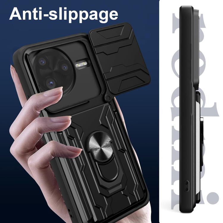 Sliding Camshield TPU+PC Phone Case with Card Slot