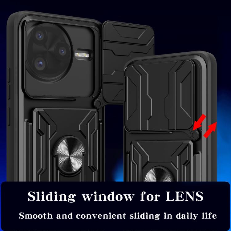 Sliding Camshield TPU+PC Phone Case with Card Slot
