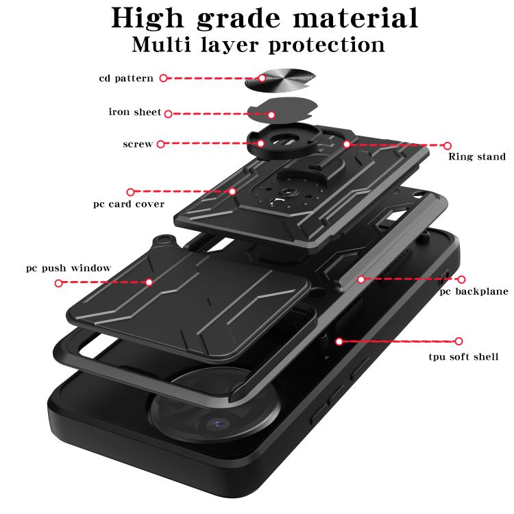 Sliding Camshield TPU+PC Phone Case with Card Slot