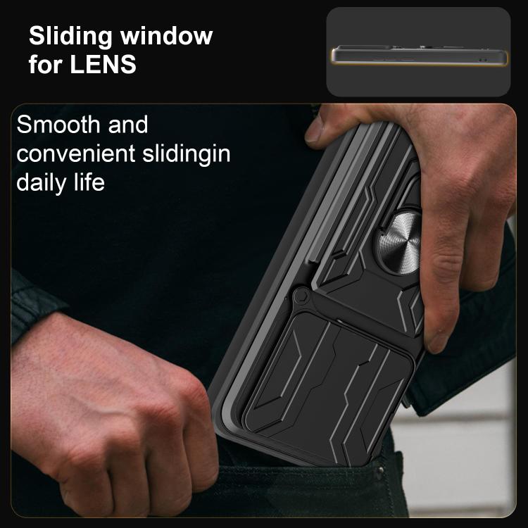Sliding Camshield TPU+PC Phone Case with Card Slot
