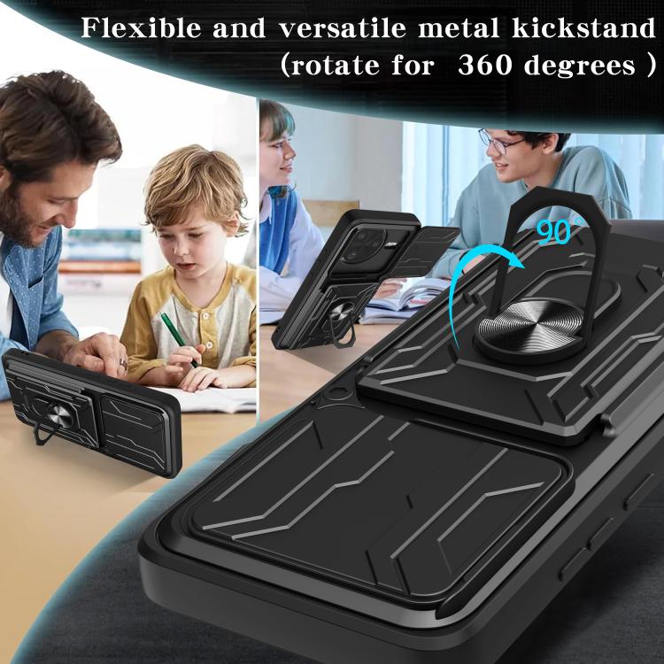 Sliding Camshield TPU+PC Phone Case with Card Slot