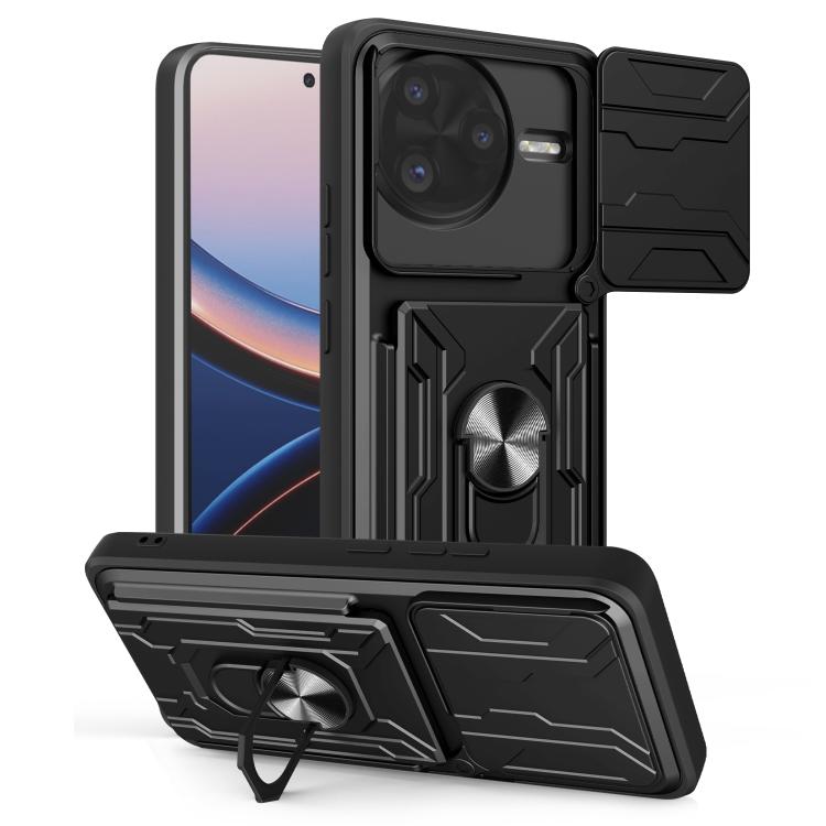 Sliding Camshield TPU+PC Phone Case with Card Slot
