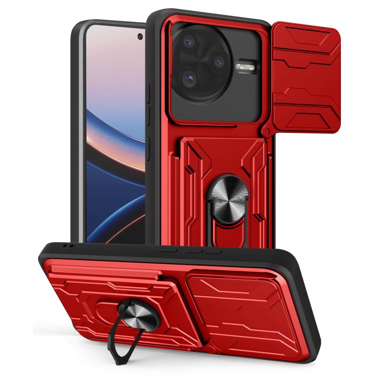 Sliding Camshield TPU+PC Phone Case with Card Slot
