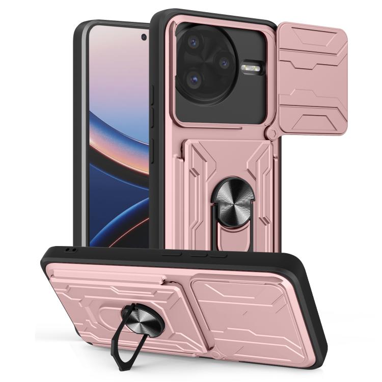 Sliding Camshield TPU+PC Phone Case with Card Slot