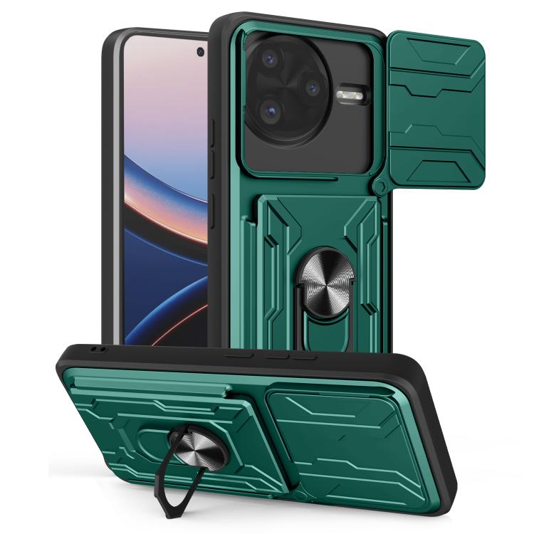 Sliding Camshield TPU+PC Phone Case with Card Slot