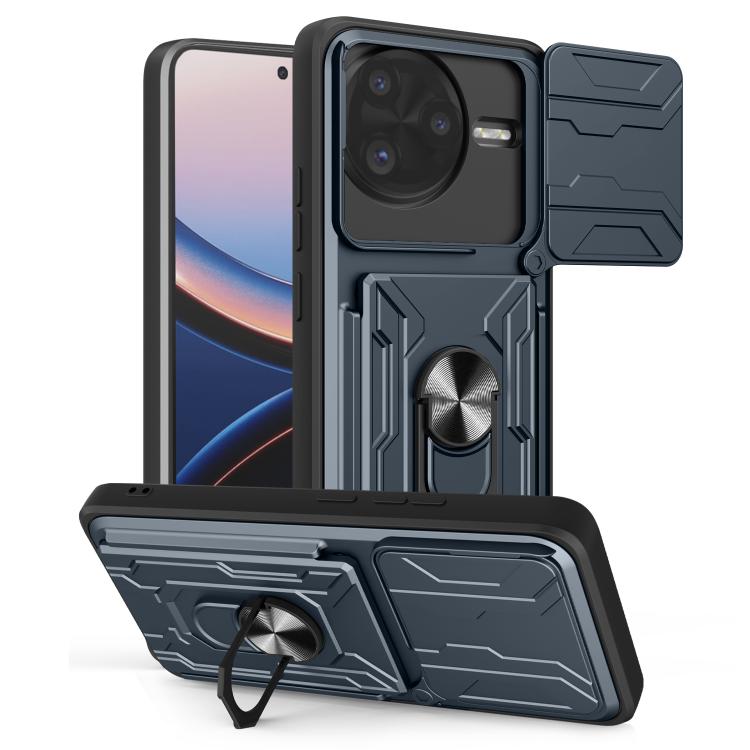 Sliding Camshield TPU+PC Phone Case with Card Slot