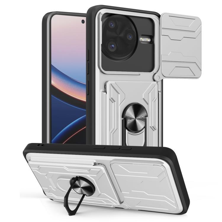 Sliding Camshield TPU+PC Phone Case with Card Slot