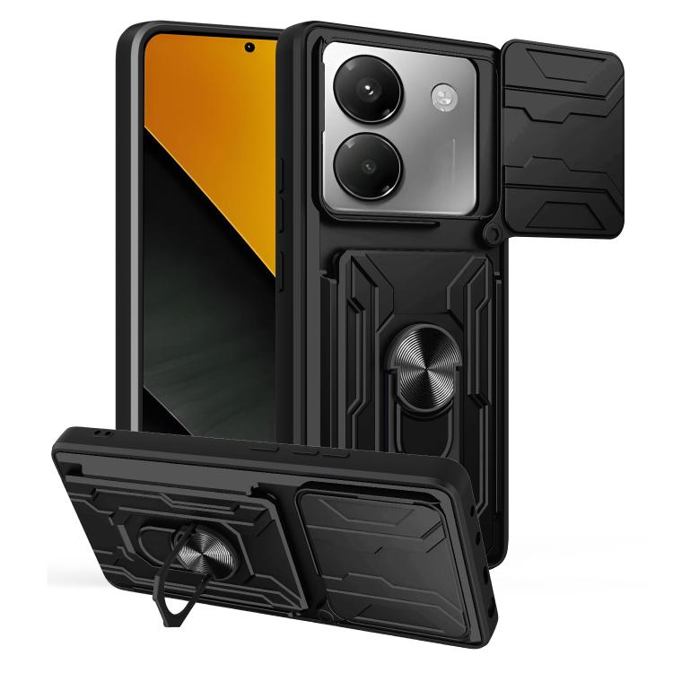 Sliding Camshield TPU+PC Phone Case with Card Slot