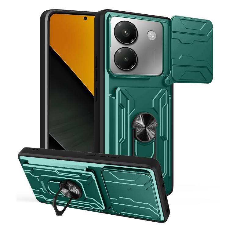 Sliding Camshield TPU+PC Phone Case with Card Slot