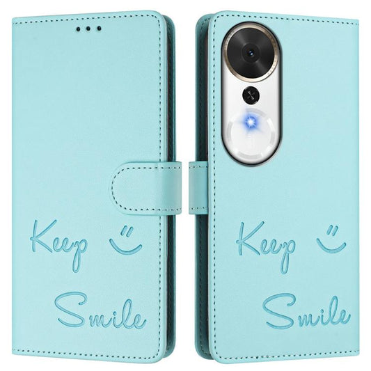 Smile Embossing RFID Leather Phone Case