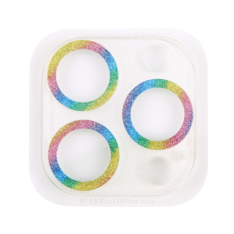 Glitter Ring Tempered Glass Camera Lens Film, For iPhone 16 Pro / 16 Pro Max, For iPhone 16 / 16 Plus
