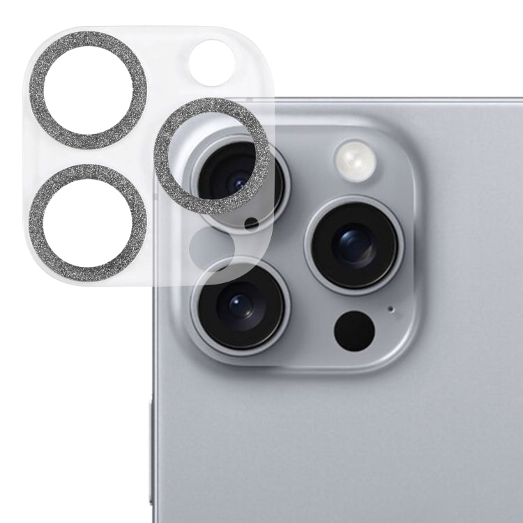 Glitter Ring Tempered Glass Camera Lens Film, For iPhone 16 Pro / 16 Pro Max, For iPhone 16 / 16 Plus