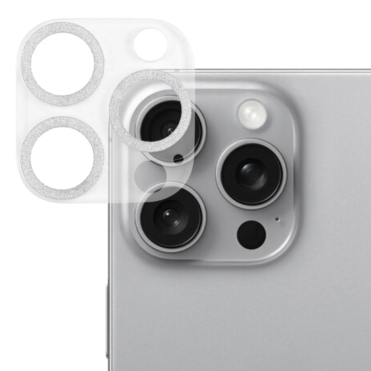 Glitter Ring Tempered Glass Camera Lens Film, For iPhone 16 Pro / 16 Pro Max, For iPhone 16 / 16 Plus