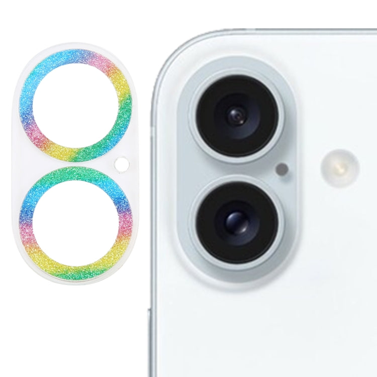 Glitter Ring Tempered Glass Camera Lens Film, For iPhone 16 Pro / 16 Pro Max, For iPhone 16 / 16 Plus