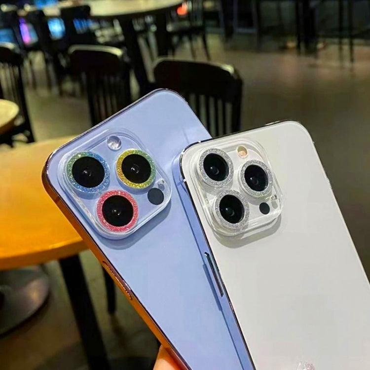 Glitter Ring Tempered Glass Camera Lens Film, For iPhone 16 Pro / 16 Pro Max, For iPhone 16 / 16 Plus