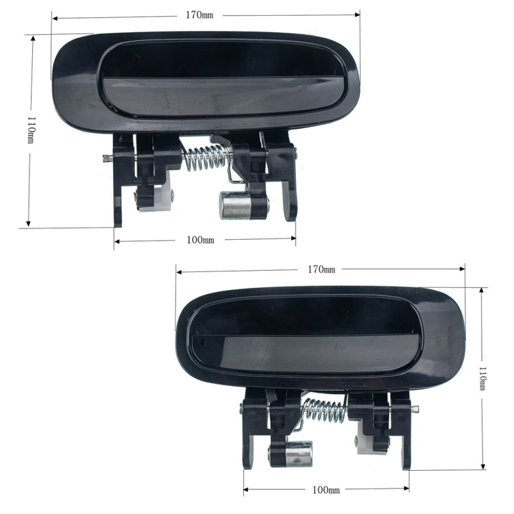 2 PCS Car Rear Door Outside Handle 69240-02040+69240-02040 for Toyota Carola 1998-2002, A3448