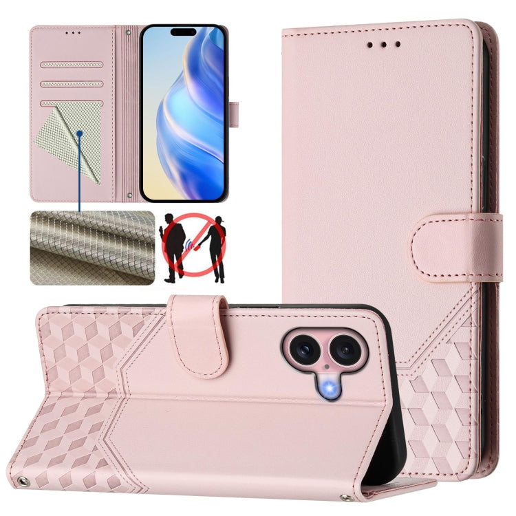 Honeycomb Embossing RFID Leather Phone Case
