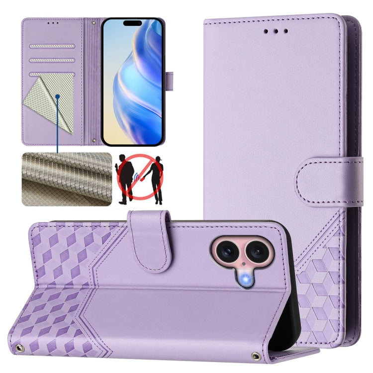 Honeycomb Embossing RFID Leather Phone Case
