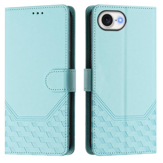 Handyhülle aus RFID-Leder mit Wabenprägung, für iPhone 17e / 16e, für iPhone 17 Pro Max, für iPhone 17 Pro, für iPhone 17, für iPhone Air, für iPhone 16 Pro Max, für iPhone 16 Pro, für iPhone 16 Plus, für iPhone 16, für iPhone 15 Pro Max