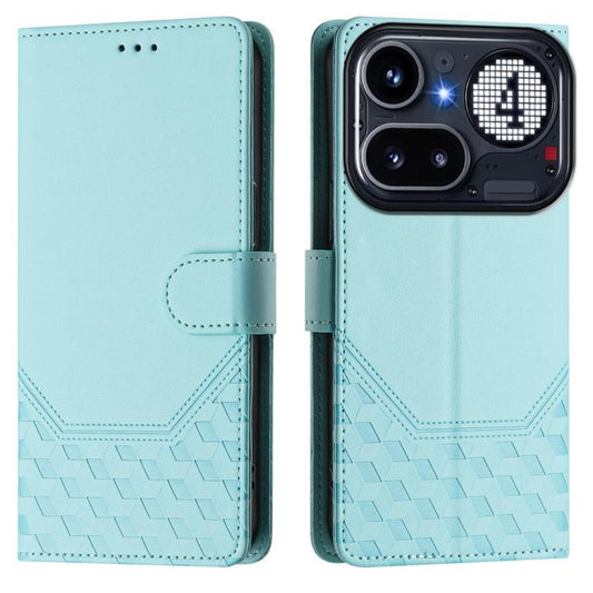 Honeycomb Embossing RFID Leather Phone Case, For Nothing Phone 4a Pro, For Nothing Phone 4a, For Nothing Phone 1, For Nothing Phone 2a