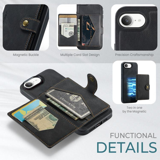 JEEHOOD J01 Retro Magnetische abnehmbare Brieftasche Handyhülle, Für iPhone 17e / 16e, Für iPhone 17 Pro Max, Für iPhone 17 Pro, Für iPhone Air, Für iPhone 16 Pro Max, Für iPhone 16 Pro
