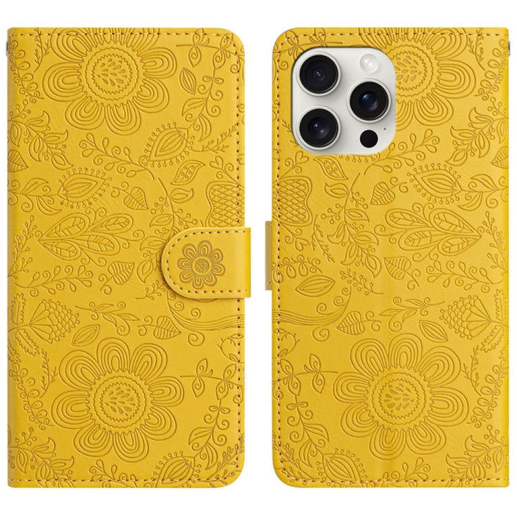 Floral Embossed Pattern Leather Phone Case