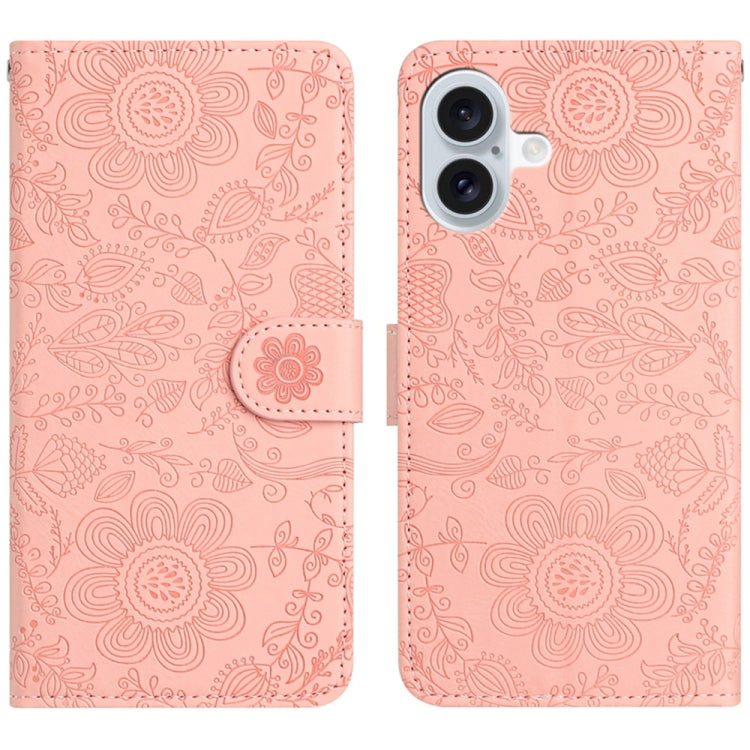 Floral Embossed Pattern Leather Phone Case