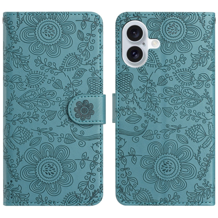 Floral Embossed Pattern Leather Phone Case