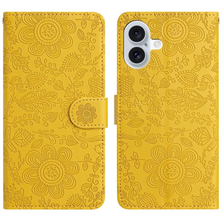 Floral Embossed Pattern Leather Phone Case