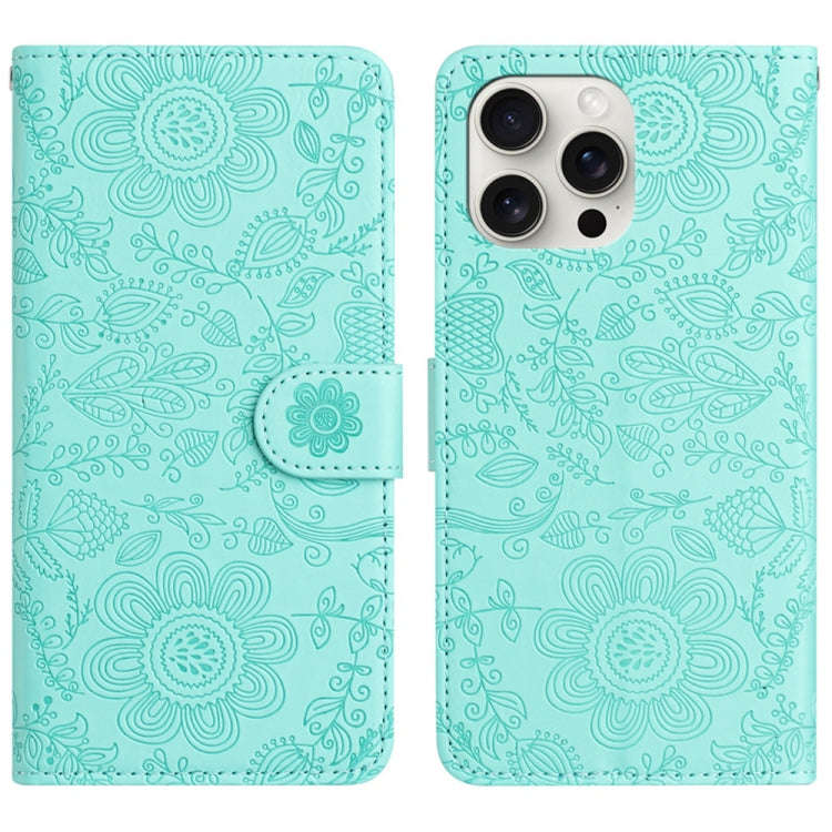 Floral Embossed Pattern Leather Phone Case