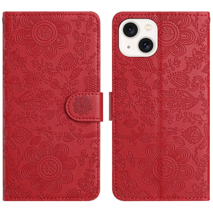 Floral Embossed Pattern Leather Phone Case