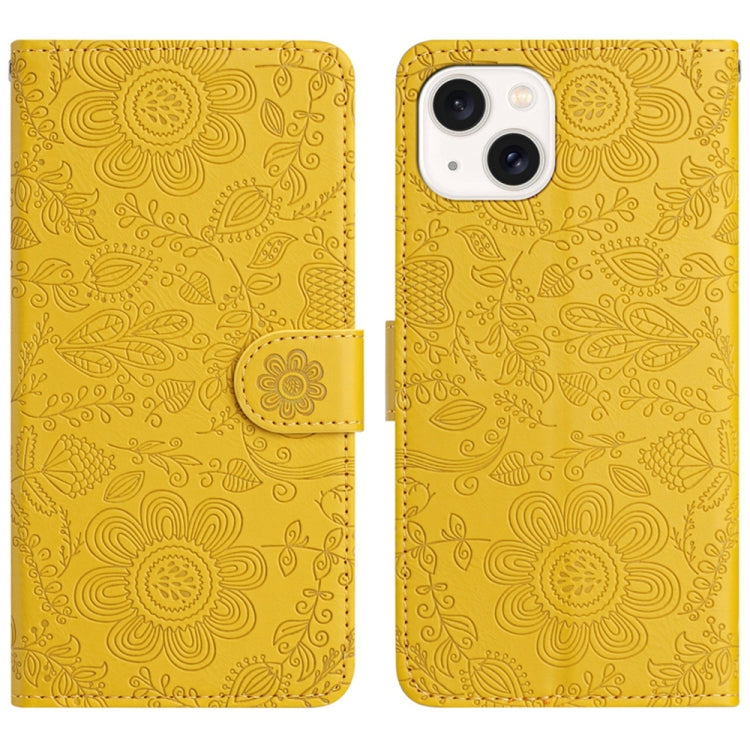 Floral Embossed Pattern Leather Phone Case