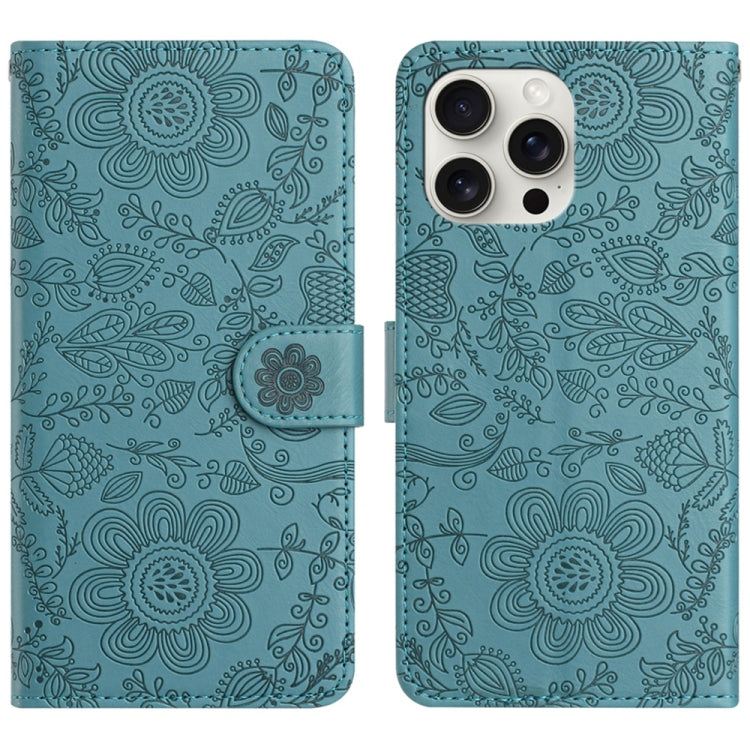 Floral Embossed Pattern Leather Phone Case