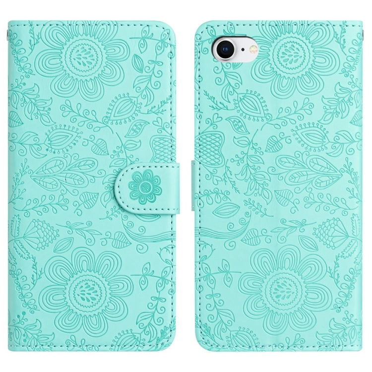 Floral Embossed Pattern Leather Phone Case