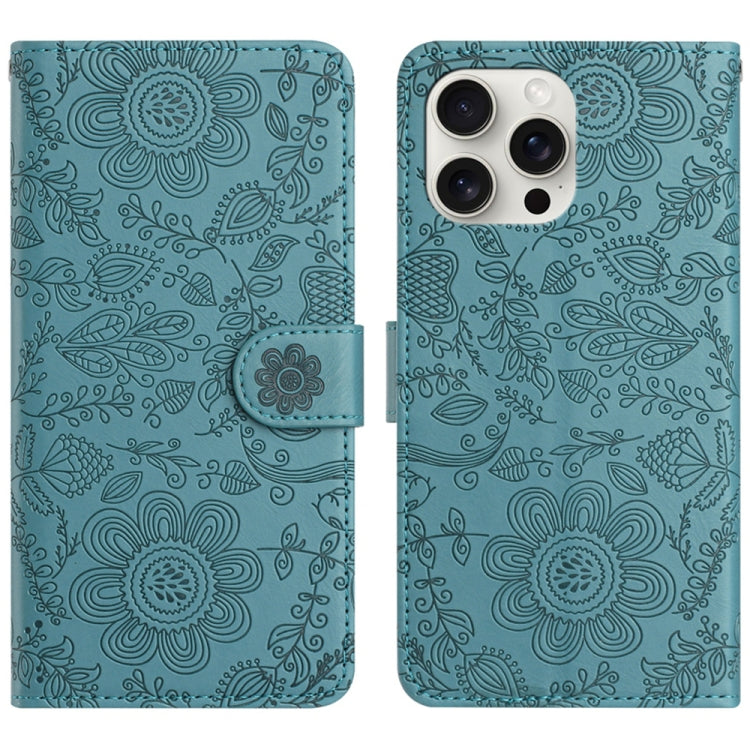 Floral Embossed Pattern Leather Phone Case