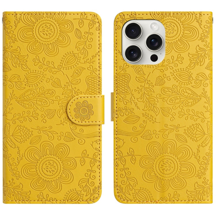 Floral Embossed Pattern Leather Phone Case