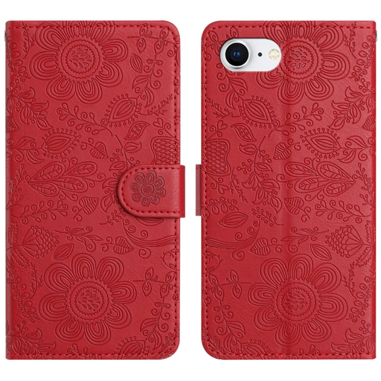 Floral Embossed Pattern Leather Phone Case