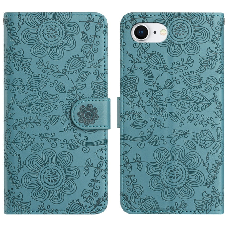 Floral Embossed Pattern Leather Phone Case