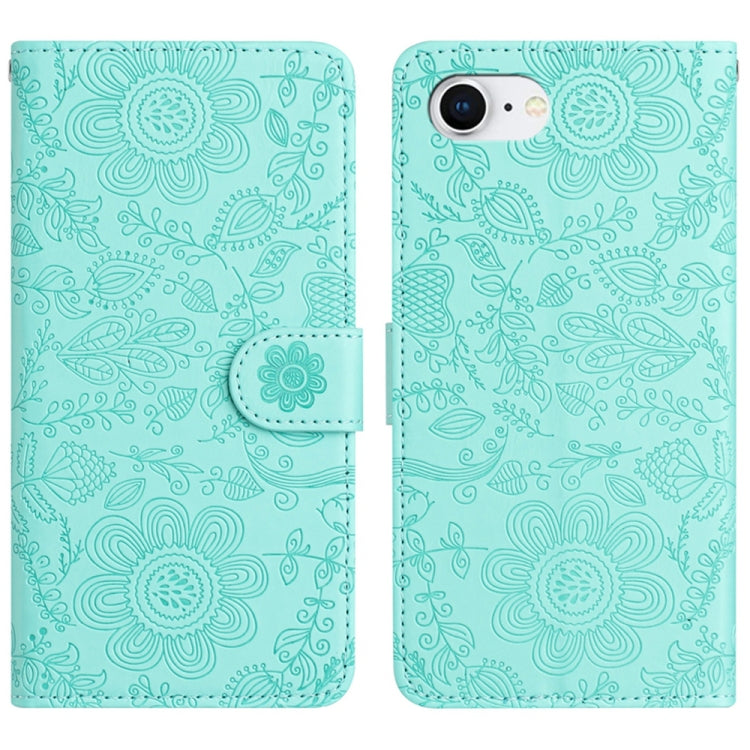 Floral Embossed Pattern Leather Phone Case