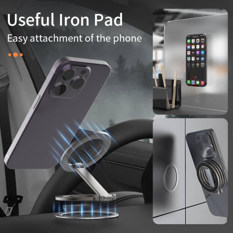Soporte magnético para teléfono con anillo plegable MagSafe de doble cara en forma de Z, sin patrón