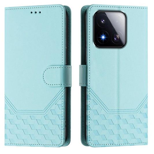 Étui de téléphone en cuir RFID avec gaufrage nid d'abeille, pour Redmi 15 5G Global / 15 4G SEA 169.5mm, pour Xiaomi 15T Pro 5G, pour Xiaomi 15T 5G, pour Xiaomi Civi 5 Pro 5G, pour Xiaomi 15S Pro 5G, pour Xiaomi Poco M6 Plus / Redmi 13x 4G