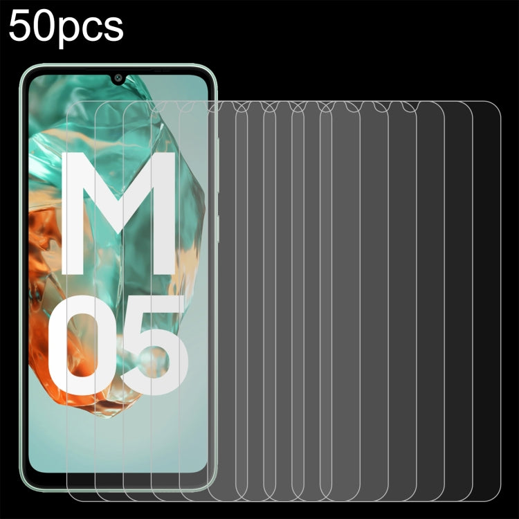 50 pièces Film en verre trempé 0,26 mm 9H 2.5D, pour Galaxy Buddy5 5G, pour Galaxy F07e 4G, pour Samsung Galaxy M17e 5G, pour Samsung Galaxy F07 4G, pour Samsung Galaxy M07 4G, pour Samsung Galaxy F17 5G, pour Samsung Galaxy A57, pour Samsung Galaxy A27