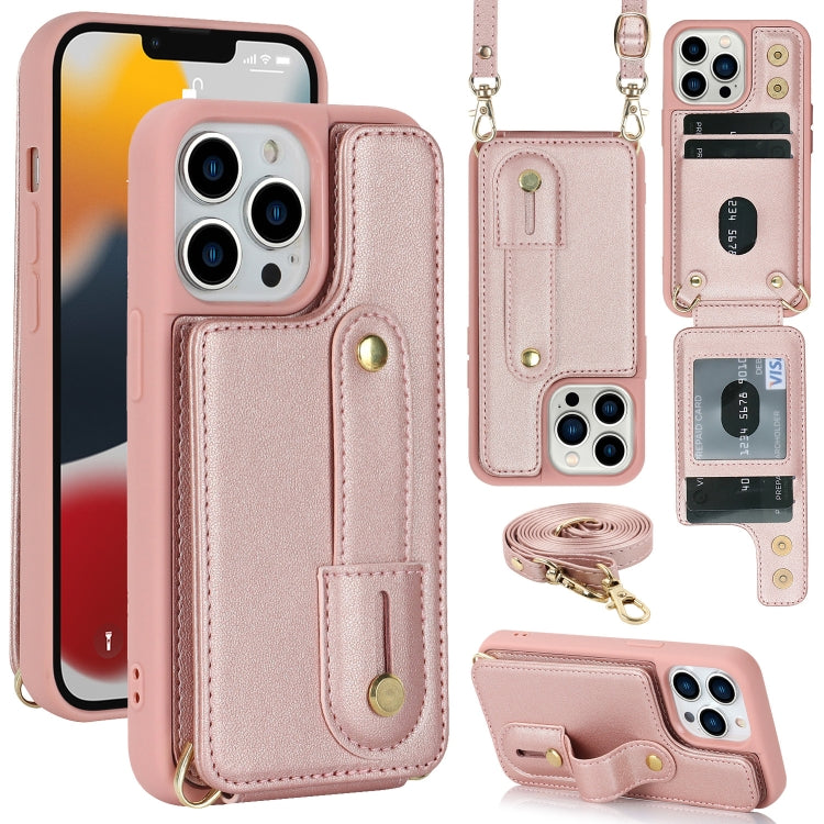 Wristband Vertical Flip Wallet Back Cover Phone Case with Long Lanyard